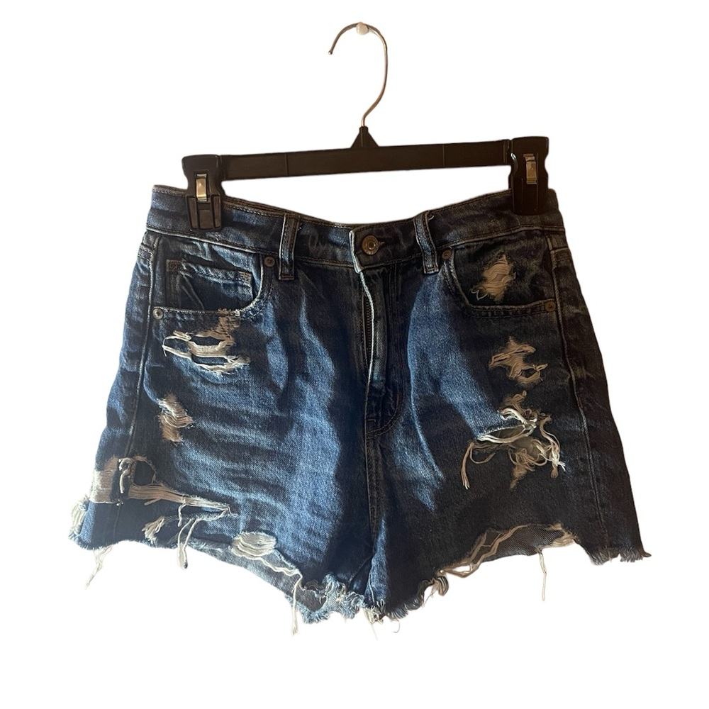 American eagle comfort stretch blue denim mom short size 4